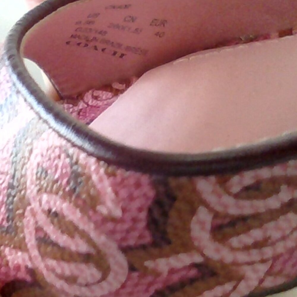 Brand New Women's Pink Coach Logo-Printed Block Heel Sandals - Picture 9 of 10